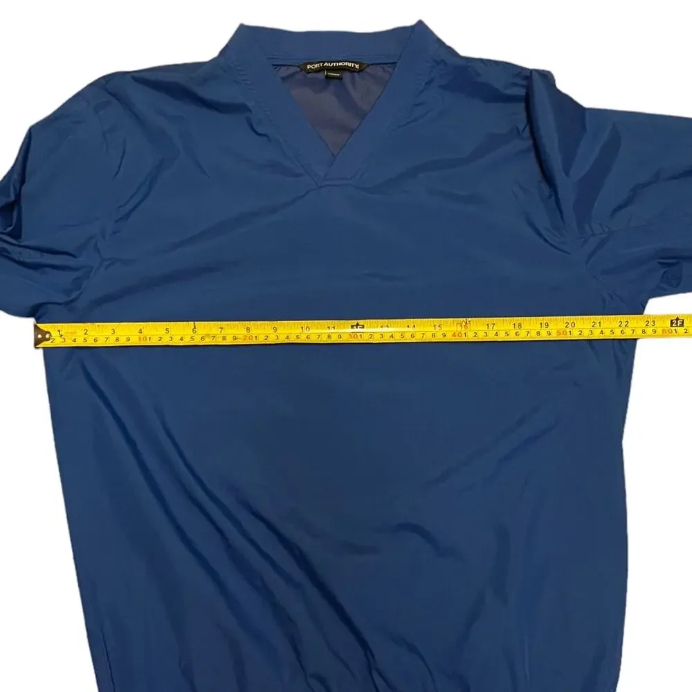 Port Authority Blue Pullover V Neck Windbreaker Moanalua Soccer Medium